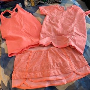 Girls size 8 Ivivva skirt tank and shirt